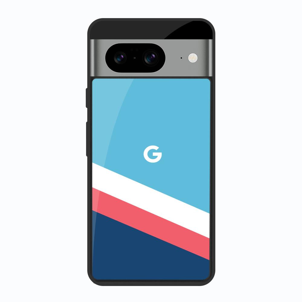 Pink & White Stripes Google Pixel 8 Glass Back Cover Online