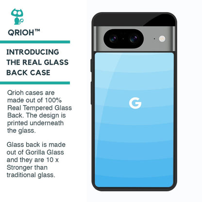Wavy Blue Pattern Glass Case for Google Pixel 8