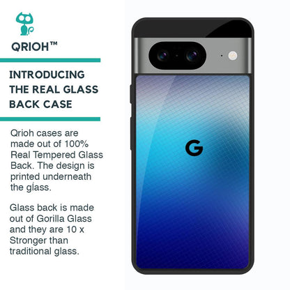 Blue Rhombus Pattern Glass Case for Google Pixel 8
