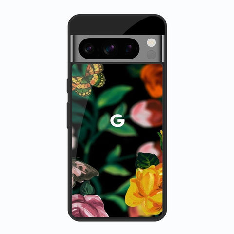 Flowers & Butterfly Google Pixel 8 Pro Glass Back Cover Online