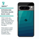 Green Triangle Pattern Glass Case for Google Pixel 8 Pro
