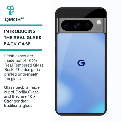 Vibrant Blue Texture Glass Case for Google Pixel 8 Pro
