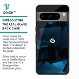 Polygonal Blue Box Glass Case For Google Pixel 8 Pro