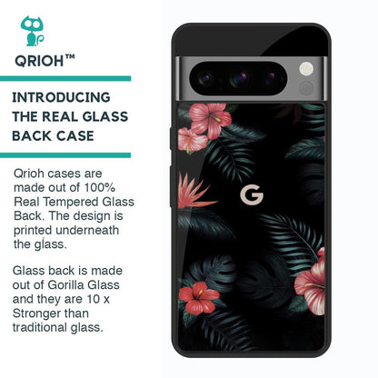 Tropical Art Flower Glass Case for Google Pixel 8 Pro