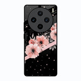 Floral Black Band Vivo X100 5G Glass Back Cover Online