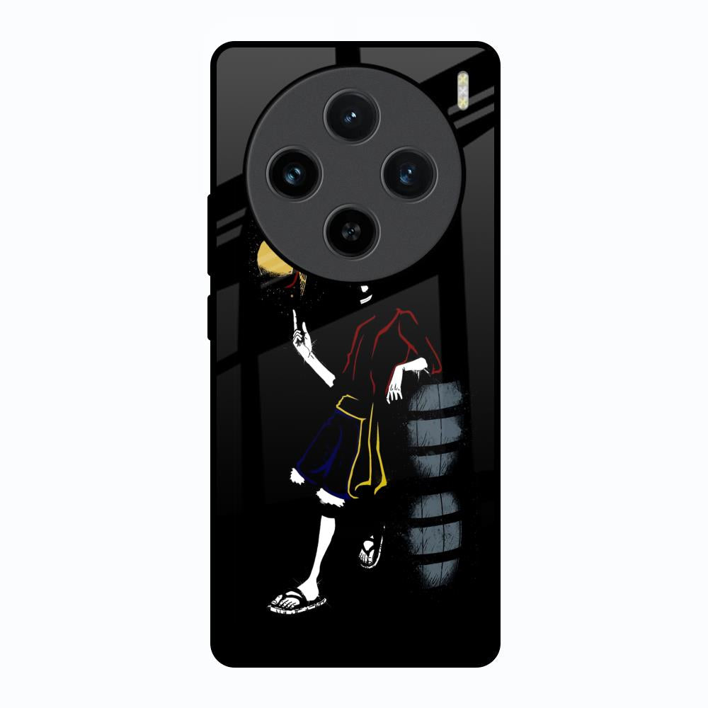 Luffy Line Art Vivo X100 5G Glass Back Cover Online