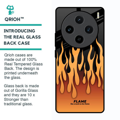 Fire Flame Glass Case for Vivo X100 5G