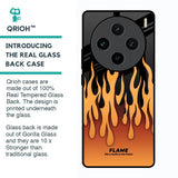 Fire Flame Glass Case for Vivo X100 5G