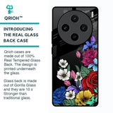 Rose Flower Bunch Art Glass Case for Vivo X100 5G