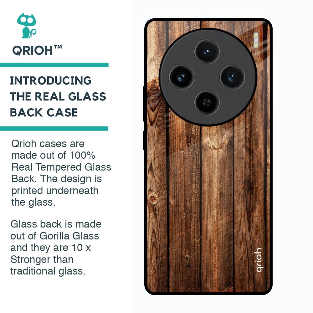 Timber Printed Glass Case for Vivo X100 5G