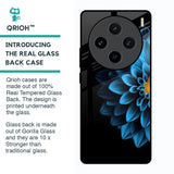 Half Blue Flower Glass Case for Vivo X100 5G