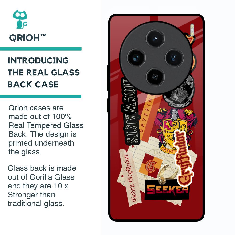 Gryffindor Glass Case for Vivo X100 5G