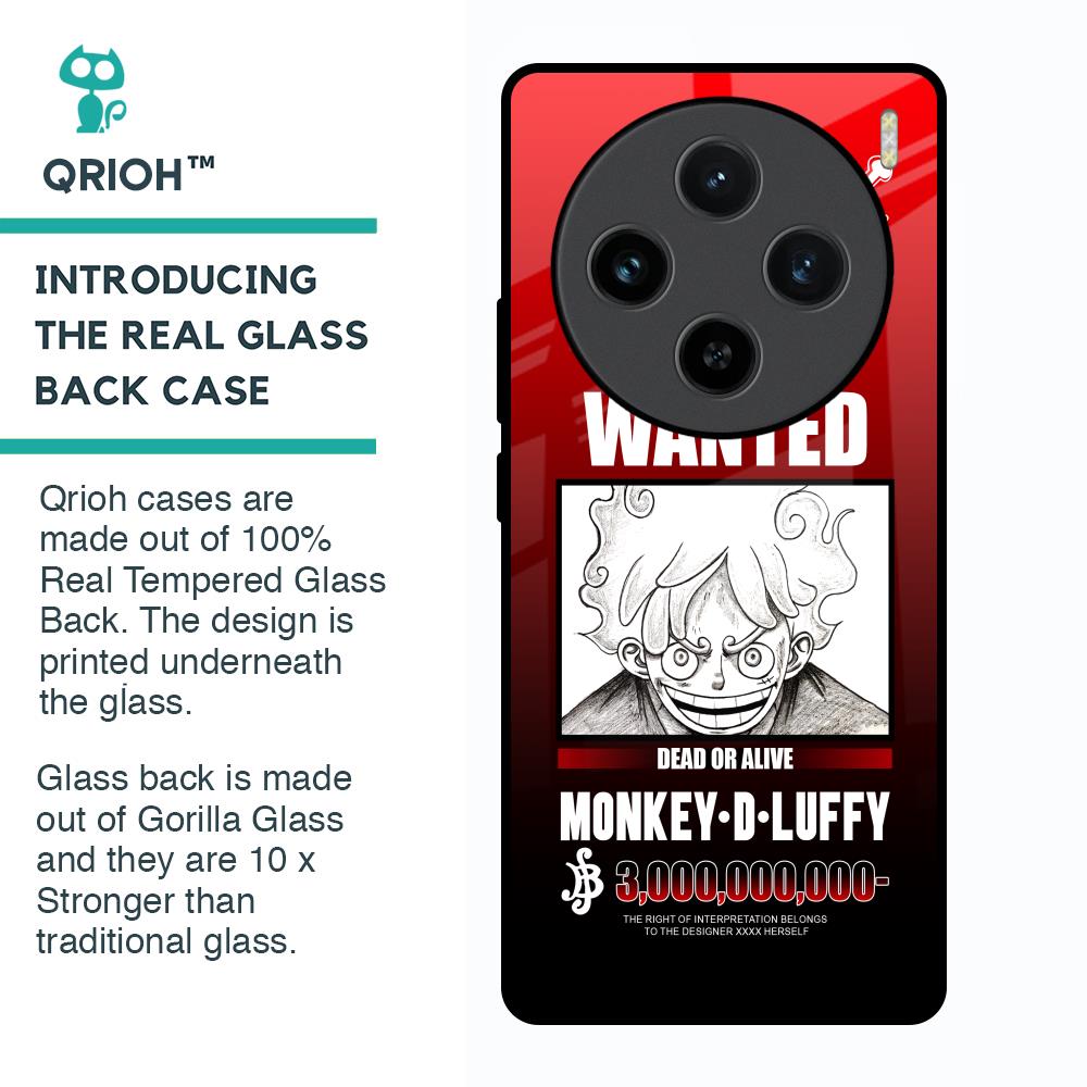 Luffy Wanted Glass Case for Vivo X100 5G