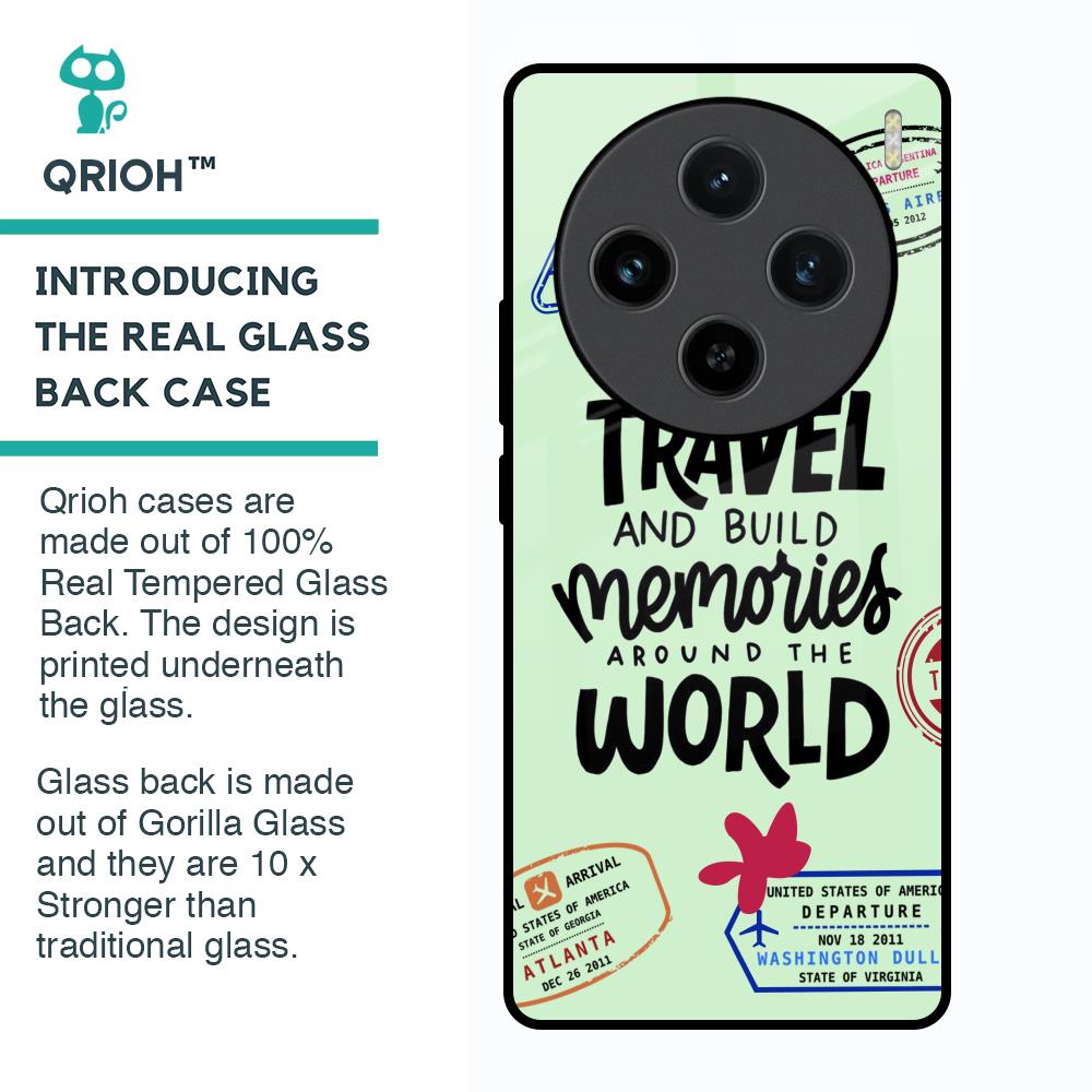 Travel Stamps Glass Case for Vivo X100 5G