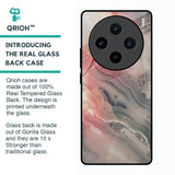 Pink And Grey Marble Glass Case For Vivo X100 5G