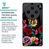 Floral Decorative Glass Case For Vivo X100 5G