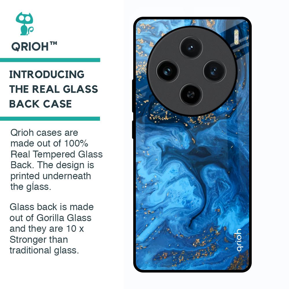 Gold Sprinkle Glass Case for Vivo X100 5G