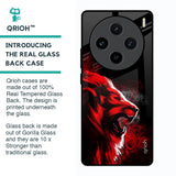 Red Angry Lion Glass Case for Vivo X100 5G