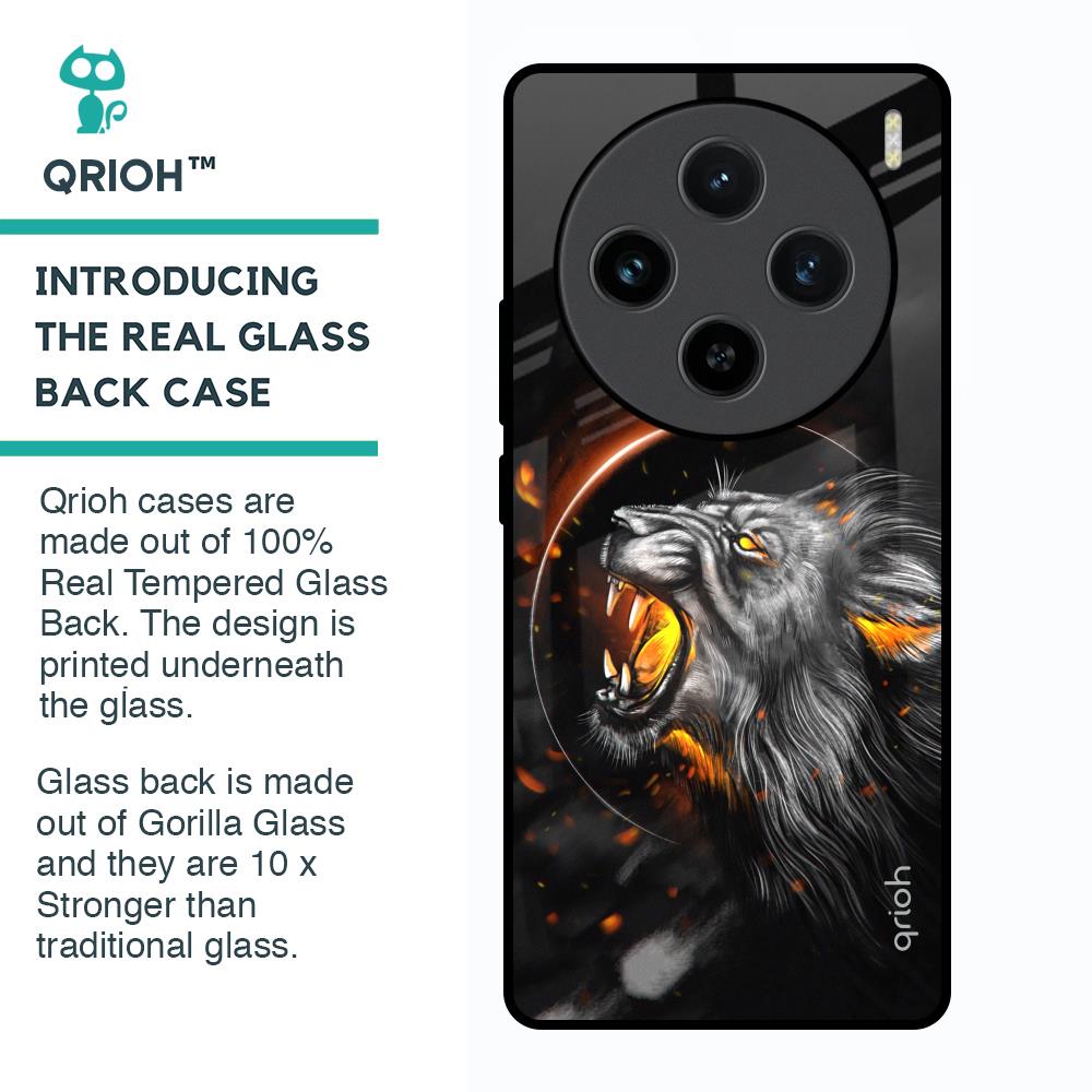 Aggressive Lion Glass Case for Vivo X100 5G