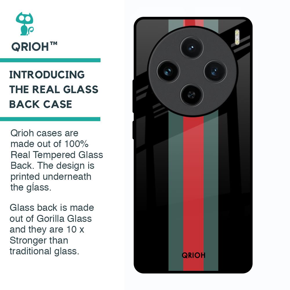 Vertical Stripes Glass Case for Vivo X100 5G