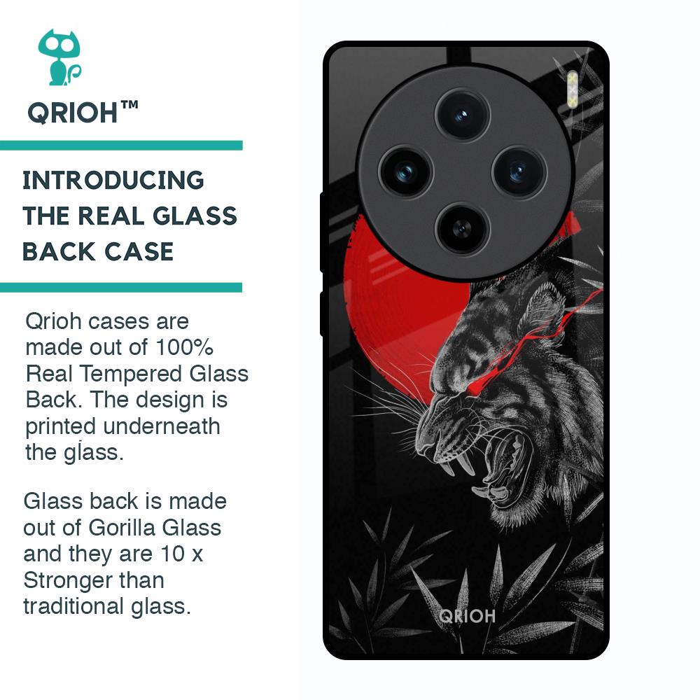 Red Moon Tiger Glass Case for Vivo X100 5G