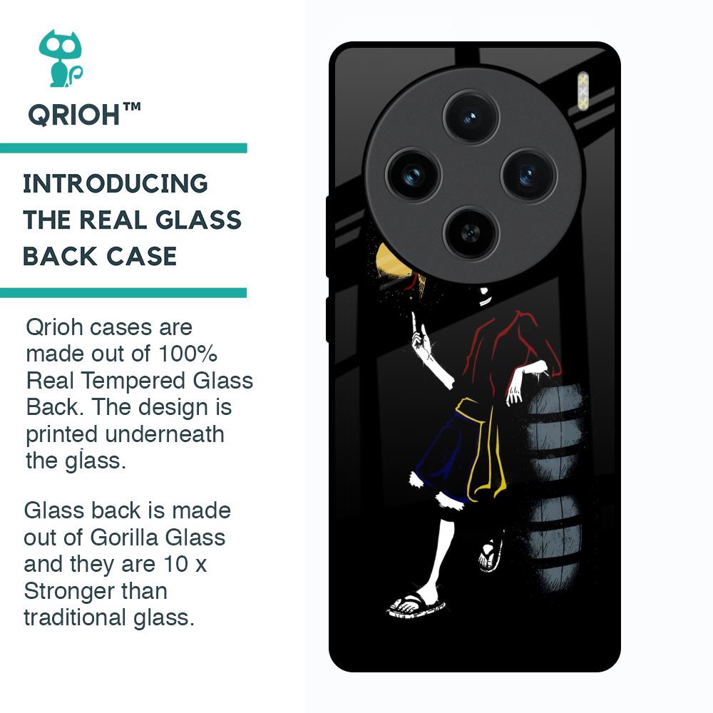 Luffy Line Art Glass Case for Vivo X100 5G