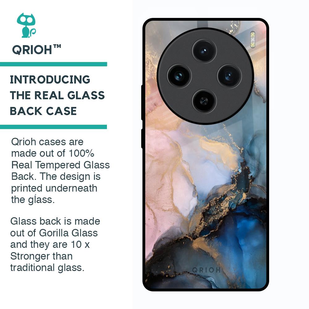 Marble Ink Abstract Glass Case for Vivo X100 5G