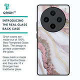 Pink & Gold Gllitter Marble Glass Case for Vivo X100 5G