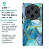 Turquoise Geometrical Marble Glass Case for Vivo X100 5G
