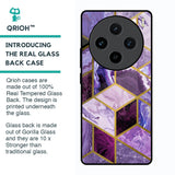 Purple Rhombus Marble Glass Case for Vivo X100 5G