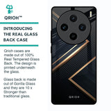 Sleek Golden & Navy Glass Case for Vivo X100 5G