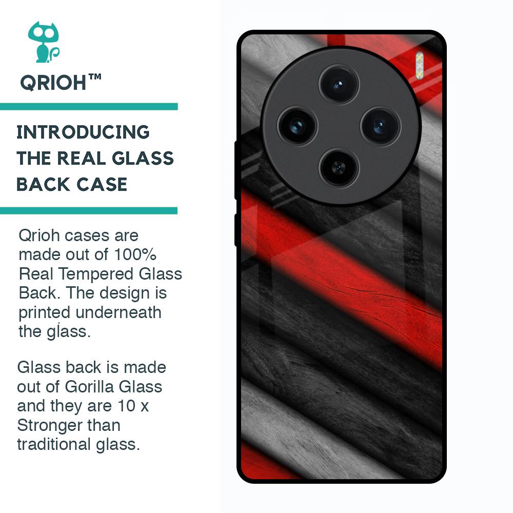 Soft Wooden Texture Glass Case for Vivo X100 5G