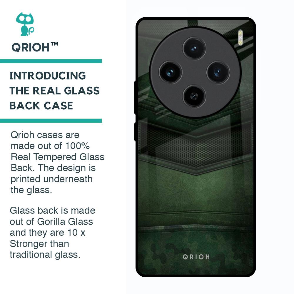 Green Leather Glass Case for Vivo X100 5G