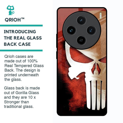 Red Skull Glass Case for Vivo X100 5G