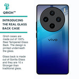 Blue Rhombus Pattern Glass Case for Vivo X100 5G