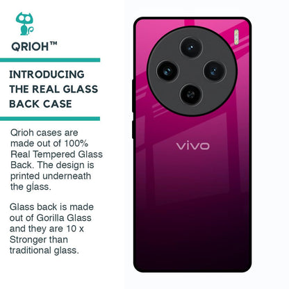 Purple Ombre Pattern Glass Case for Vivo X100 5G