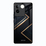 Sleek Golden & Navy Vivo T2 Pro 5G Glass Back Cover Online