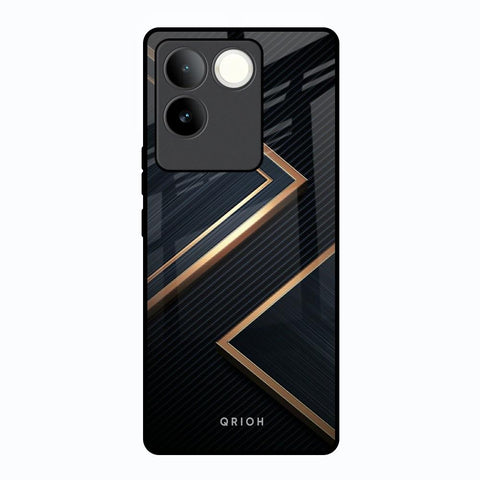 Sleek Golden & Navy Vivo T2 Pro 5G Glass Back Cover Online