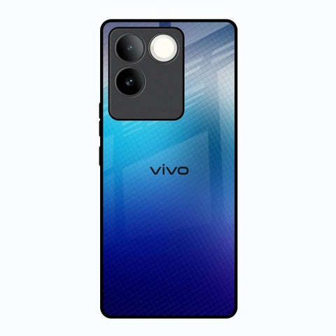 Blue Rhombus Pattern Vivo T2 Pro 5G Glass Back Cover Online
