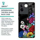 Rose Flower Bunch Art Glass Case for Vivo T2 Pro 5G