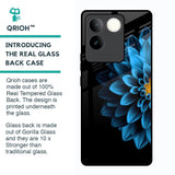 Half Blue Flower Glass Case for Vivo T2 Pro 5G