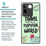 Travel Stamps Glass Case for Vivo T2 Pro 5G