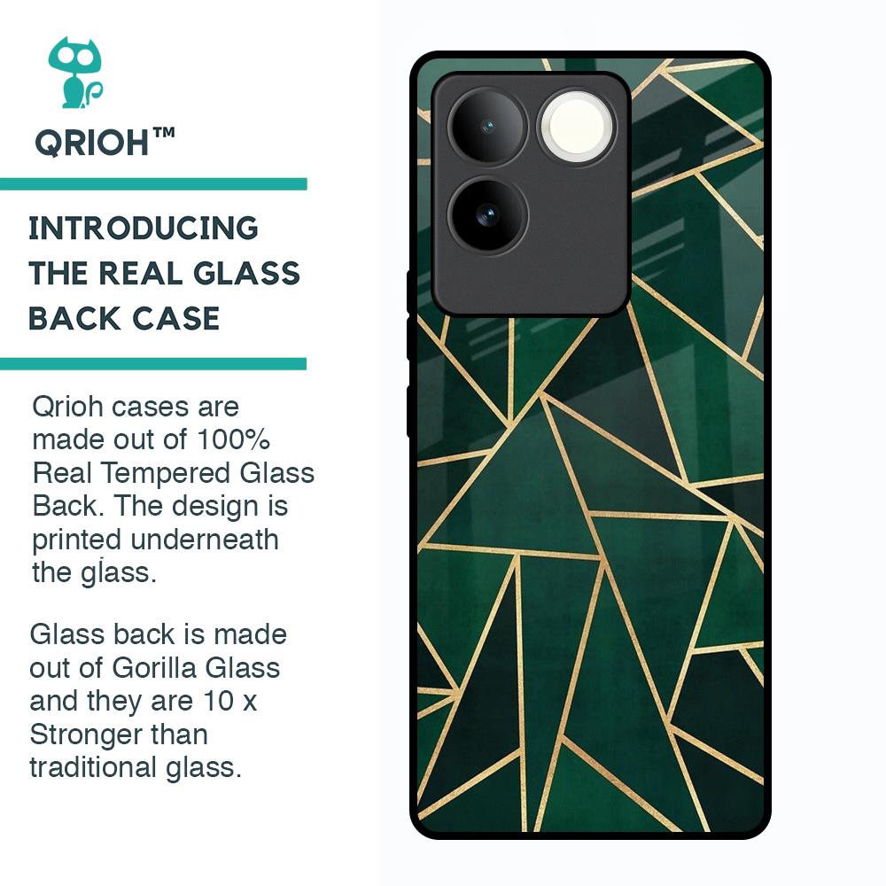 Abstract Green Glass Case For Vivo T2 Pro 5G