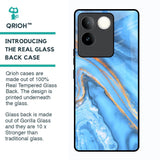 Vibrant Blue Marble Glass Case for Vivo T2 Pro 5G