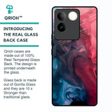 Blue & Red Smoke Glass Case for Vivo T2 Pro 5G