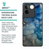Blue Cool Marble Glass Case for Vivo T2 Pro 5G