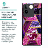 Electroplated Geometric Marble Glass Case for Vivo T2 Pro 5G