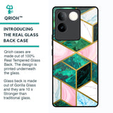 Seamless Green Marble Glass Case for Vivo T2 Pro 5G