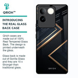 Sleek Golden & Navy Glass Case for Vivo T2 Pro 5G