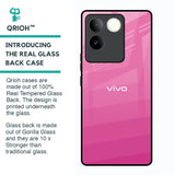 Pink Ribbon Caddy Glass Case for Vivo T2 Pro 5G